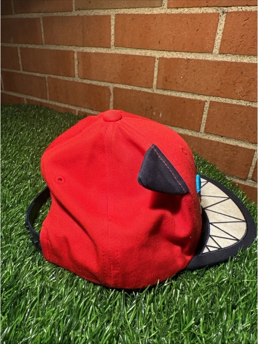 Cartoon Monster Face  Hat with Ear Accents SnapBack Youth Size
